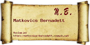 Matkovics Bernadett névjegykártya