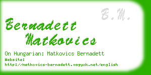 bernadett matkovics business card